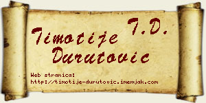 Timotije Durutović vizit kartica
